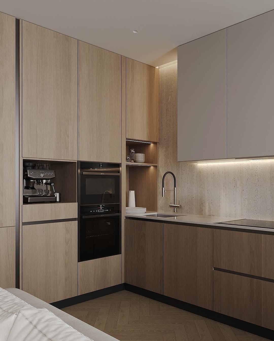 modern light kitchen, minimalist kitchen design, white and gray kitchen, built-in kitchen appliances, matte grey cabinets, light tone kitchen decor, integrated wine cooler kitchen, double oven kitchen setup, light color kitchen cabinets, soft neutral kitchen design, elegant kitchen interiors, contemporary kitchen layout, stylish light kitchen, modern beige and white kitchen, terrazzo tile kitchen floor, hidden handle cabinets, modern kitchen with fridge wall, seamless kitchen cabinetry,light wood kitchen, modern beige kitchen, minimalist kitchen style, built-in coffee machine kitchen, natural wood cabinets, light tone kitchen interior, compact kitchen layout, Scandinavian kitchen design, integrated appliances kitchen, matte beige upper cabinets, neutral palette kitchen, cozy modern kitchen, wood and stone backsplash kitchen, soft lighting kitchen design, functional small kitchen, sleek faucet design, under-cabinet lighting kitchen, contemporary light kitchen design,,light wood kitchen cabinets, compact kitchen design, blue tile backsplash kitchen, modern small kitchen, Scandinavian kitchen style, minimalist kitchen layout, matte grey upper cabinets, under-cabinet lighting, built-in oven kitchen, light tone kitchen design, natural wood kitchen finish, neutral and blue kitchen palette, cozy apartment kitchen, stylish backsplash kitchen, light modern kitchen, space-saving kitchen ideas, small kitchen inspiration, warm wood and cool tile combo,,